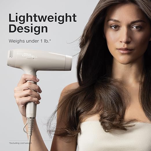 Paul Mitchell Dry Lightweight Professional Hair Dryer Multiple Heat + Speed Settings For Salon-Level Blowouts