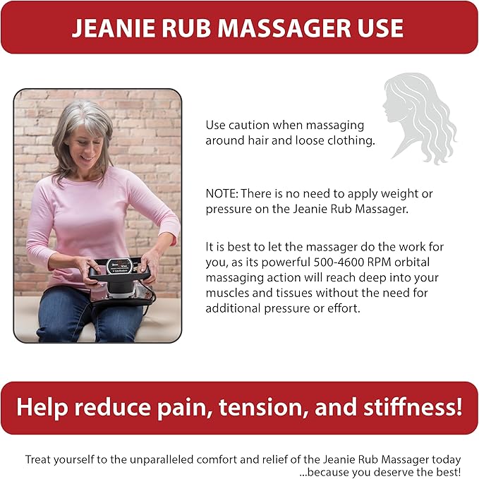 Core Products Jeanie Rub Variable Speed Massager Deep Tissue Back Massager for Pain Relief Body Massager for Shoulder Massage Lumbar Neck Lower Back &amp Cellulite Massage