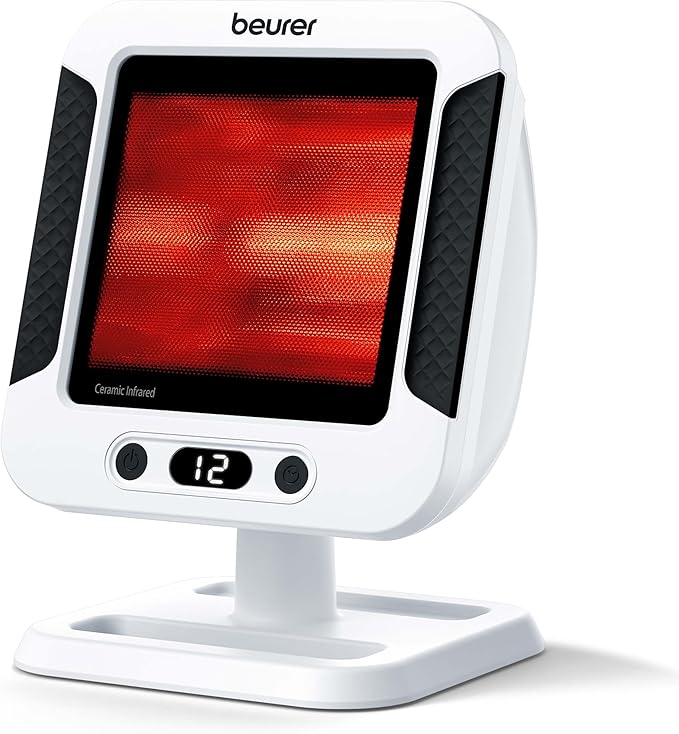 Beurer IL60 Infrared Heat Lamp for Red Light Therapy for Face Body Sinus &amp Skin Pain Relief &amp Muscle Recovery Adjustable Treatment Time Protective Eyewear Included