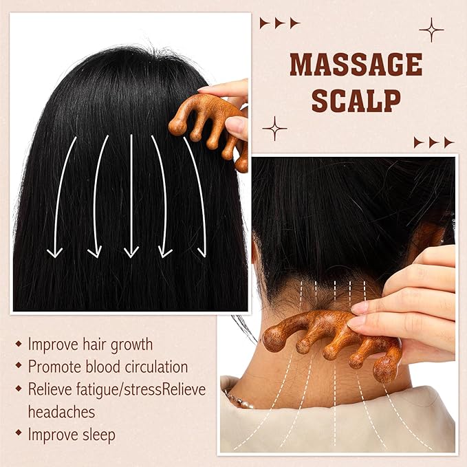LemonRoad 12 Pack Wooden Scalp Massager Natural Sandalwood Wide Tooth Combs Wooden Scalp Massage Combs Bulk for Hair Growth Hair Care (Sea Lion&ampClassic)