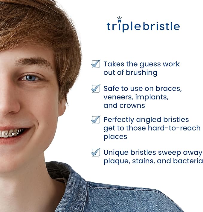 Triple Bristle Max Sonic | 3 Sided Toothbrush w/ 4 Modes | Dentist Created &amp Approved Triple Sided | Soft Charcoal Infused Nylon Bristles | Rechargeable &amp Waterproof