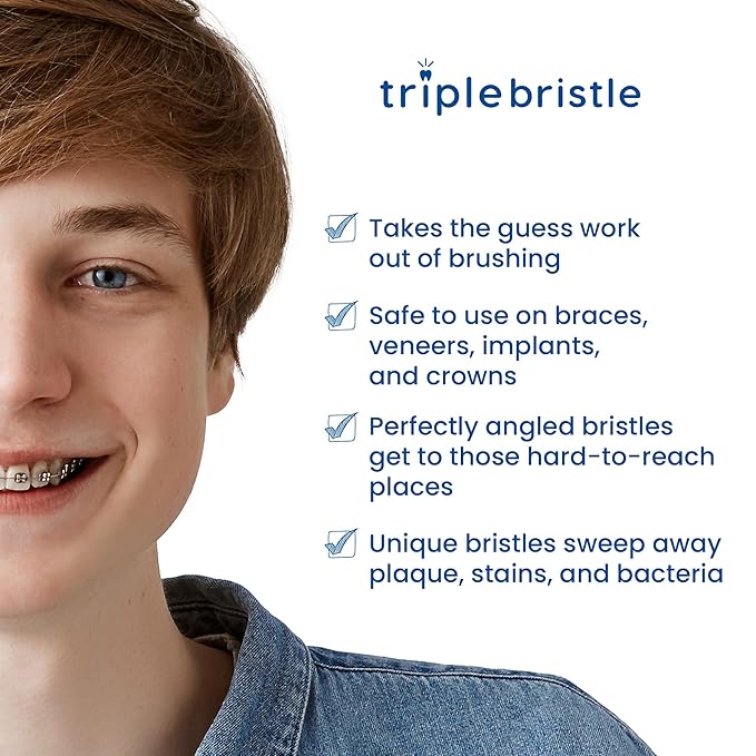 Triple Bristle Duo - 2 Electric Toothbrushes with Dual Charging Station Patented 3 Head Design 31000 VPM Rechargeable Toothbrush Set for Families &amp Couples 3-Sided Sonic Brush