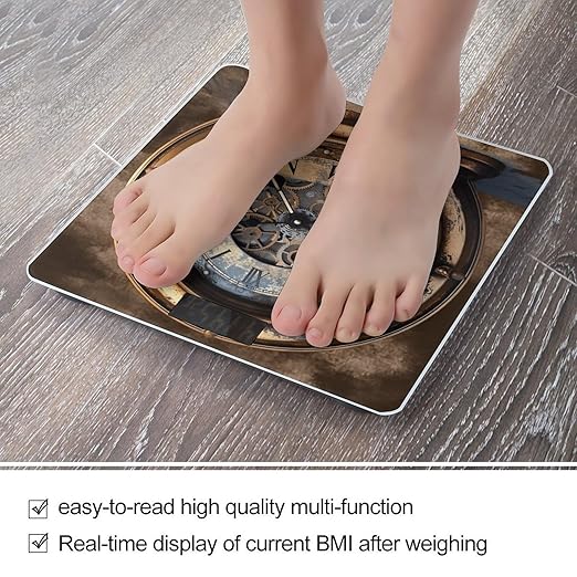 Steampunk Clock Smart Scale for Body Weight Accurate Bathroom Scale with LED Display Digital Weight Scales Weighing Machine High Precision Scales for Bath Home