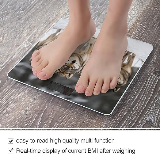 Pack of Wolves Weight Scale Large Bathroom Scales Digital Weight with Bright LED Display Non Slip Automatic Weighing Scale Fashion Weighing Machine for Body