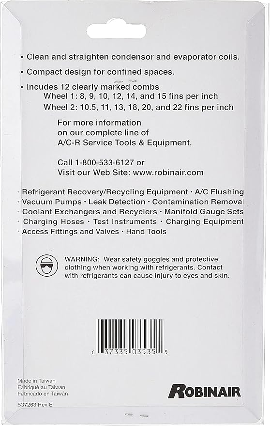 Robinair 18403 Fin Straightener White