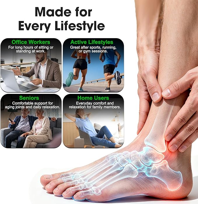 2 Pack Cordless Ankle and Foot Massager Ankle Massager for Pain Relief Feet Massager Ankles Heating Pad Foot Heating Pad Heating Pads for Ankles Feet Pain Relief Grey