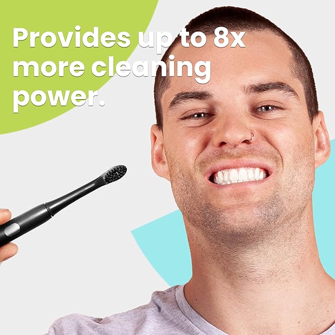 BLAQ Sonic Electric Toothbrush for Adults and Kids - Rechargeable with Two Soft Touch Replacement Heads - Long Lasting Battery - Lightweight Rechargeable IPX7-3 Brushing Modes