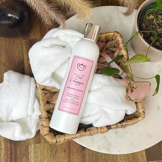 Jaqua Shower Syrup Vegan Hydrating Body Wash with Jojoba and Rosehip Oil - Pink Champagne