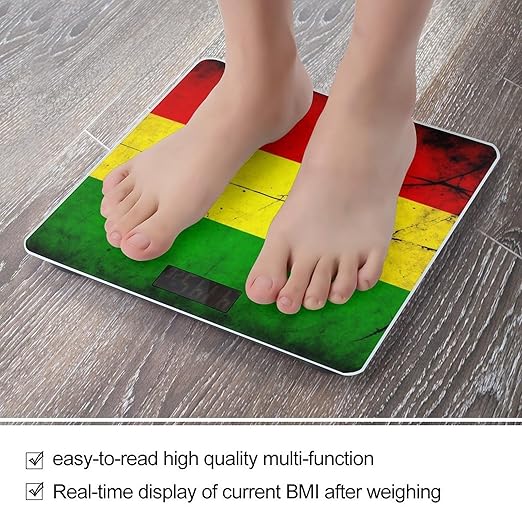 Men's Fashion Automatic Switch Digital Bathroom Weighing Scale Smart Scale Red Yellow Green Rasta Flag