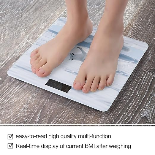 Arctic Fox Chases Weight Scale Cute Bathroom Scale for Body Highly Accurate Digital Weighing Machine for People Compact LCD Display Scales with Sturdy Toughened Glass Scales