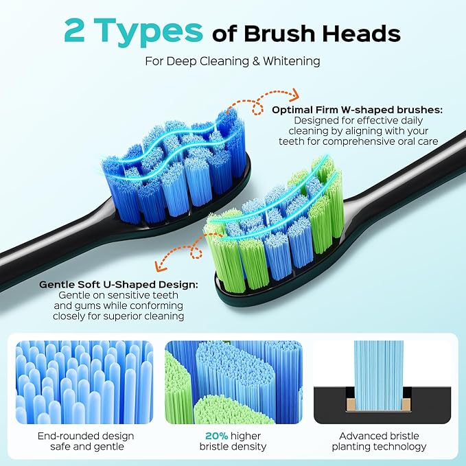 COSLUS Water Dental Flosser Teeth Pick &amp Sonic Electric Toothbrush for Adults and Kids for Sensitive Teeth Braces Travel &amp Home Use