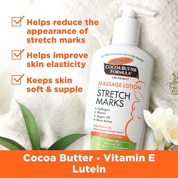 Etekcity 400lb Bathroom Body Weight Scale and Palmer's Cocoa Butter 8.5oz Stretch Mark Massage Lotion Pregnancy Skin Care