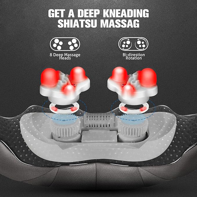 MagicMakers Neck Massager with Heat Gifts for Women Men Dad Mom Family Friend Mothers Day Fathers Day Christmas Shiatsu Kneading Back Massager for Shoulder Pain Relief Muscle Soreness