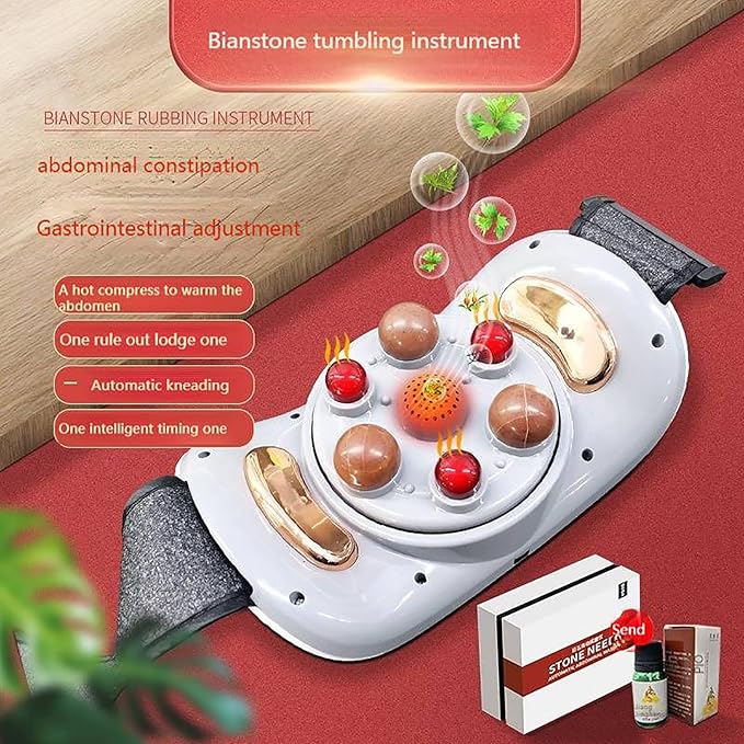 Automatic Abdominal Massager Electric Stomach Massager Dual-use for Waist and Abdomen 5 Modes 3 Adjustable Vibration Intensities for Home/Dysmenorrhea/Abdominal Pain
