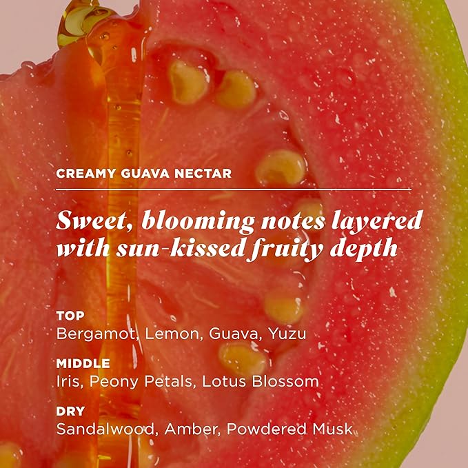Caress Creamy Guava Nectar Moisturizing Body Wash with Pump Serum-Infused Formula with Vitamin C Fruity Citrus Woody Long Lasting Fragrance Dermatologist Tested 20 fl oz (4 Pack)