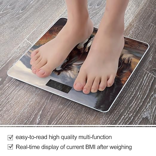Horses Weight ScaleClear LED Display Bathroom Digital Weighing ScaleTempered Glass Digital Bathroom Scale for Body Weight Capacity Up to 400 Lbs