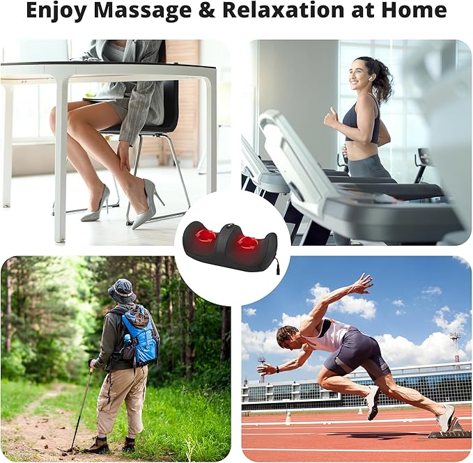 Medcursor Shiatsu Foot Massager and Cordless Heated Knee Massager White