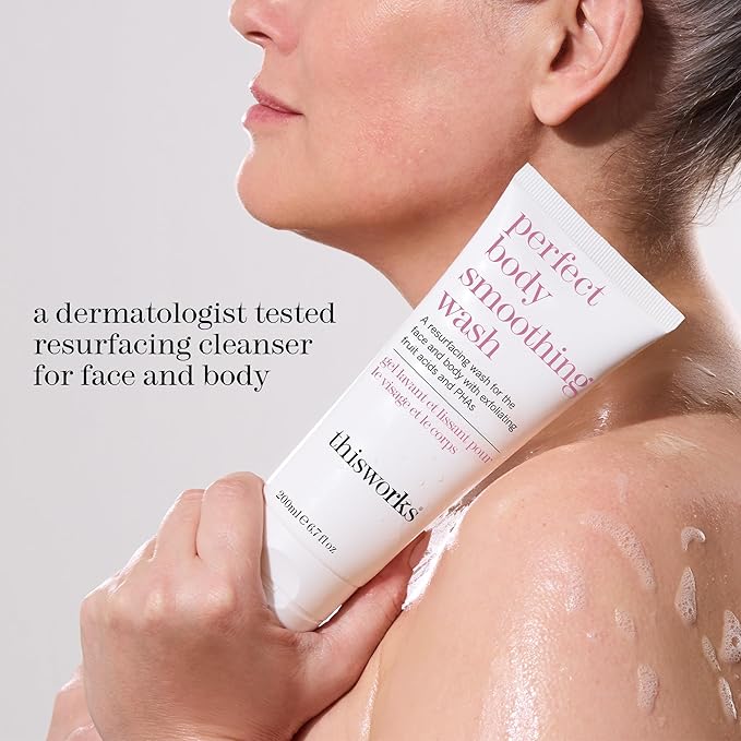 THISWORKS Perfect Smoothing Face &amp Body Wash Exfoliating Resurfacing Cleanser 6.7 Ounce (200ml)