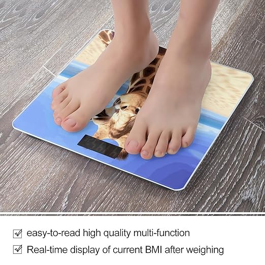 Beach Giraffe Bathroom ScaleHighly Accurate Digital Weighing Machine for People Bright LED Display Weight Scale for The Aldult Home Use