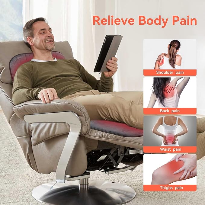 Massager Pad with Heat Gifts for Women Men Massage Mat Back Pain Relief Back Massager with Heat for Lumbar Leg Long 53