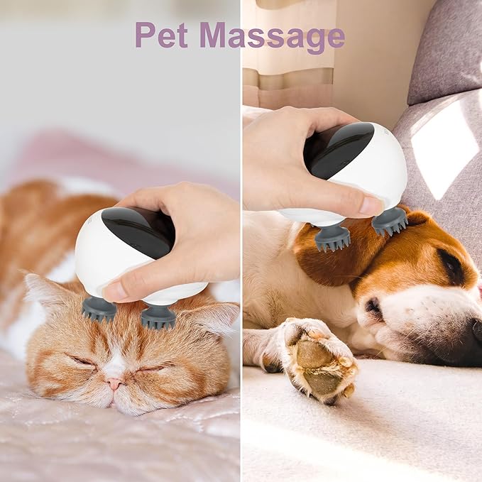 Electric Scalp Massager Portable Head Stress RelaxIPX7 Waterproof Rechargeable Head Massager Scalp Stress Relax Body for Deep Cleansing Relief Hair Growth (Black)