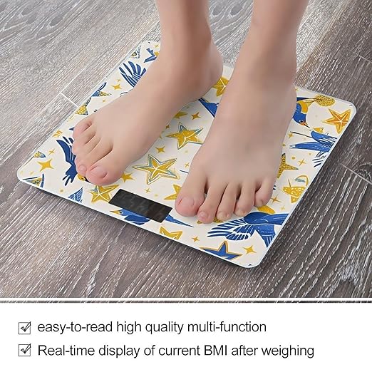 Star Bird Print Scale for Body Weight Smart Scales Digital Bathroom Scale High Precision Weighing Scales with Large Display Weighing Machine for People