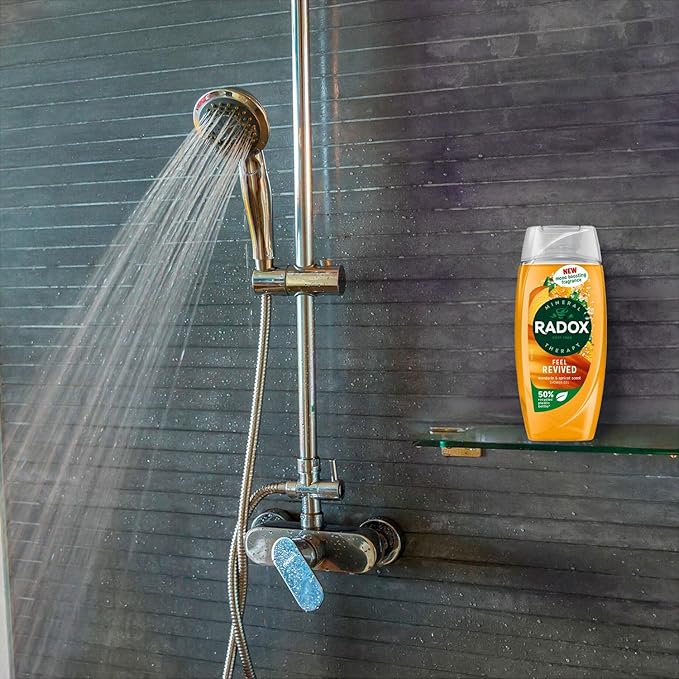 Radox Mineral Therapy Feel Revived Shower Gel with Mandarin &amp Apricot Scent - 225ml (Pack of 3)