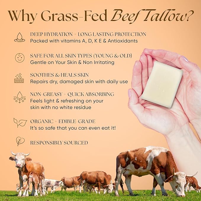 Eat My Face 2 Beef Tallow Sunscreens SPF 30 &amp 2 Beef Tallow Soaps Bundle Organic Sunscreen for Face with Non Nano Zinc Oxide Citrus Bergamot Soap Bar Moisturizing Handmade Tallow Soap