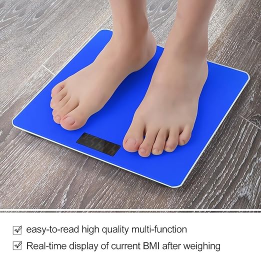 Women's Fashion Automatic Switch Digital Bathroom Weighing Scale Smart Scale Klein Blue