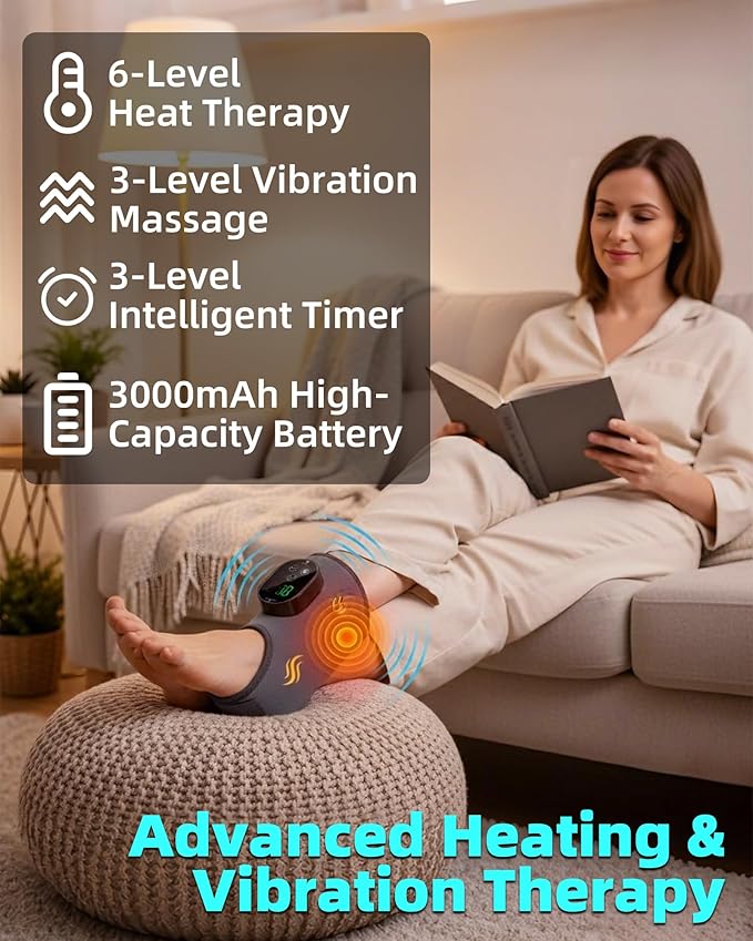 2in1 Ankle and Foot Massager with Heat and VibrationFoot Renew. Cordless Ankle Massager for Blood Circulation and Pain Relief Suitable for Neuropathy Gifts for Mom Dad Men Women（2Pcs）