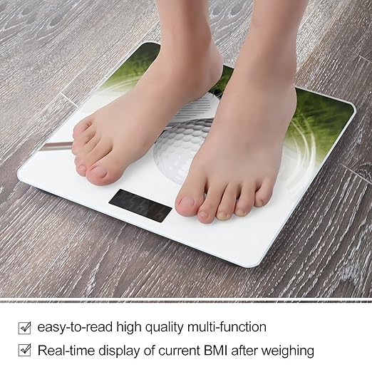 Digital Bathroom Scale for Body Weight Scale with Bright LCD Display High Accuracy Step-On Technology Auto On/Off Golf Club Digital Scales 400 Lbs /180kg
