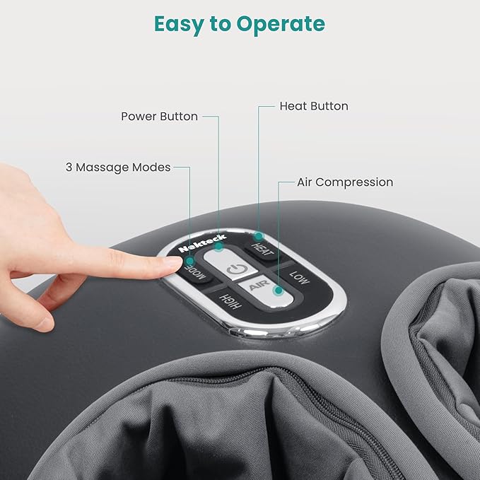 Nekteck Foot Massager with Heat: 3 Modes Deep Kneading Therapy