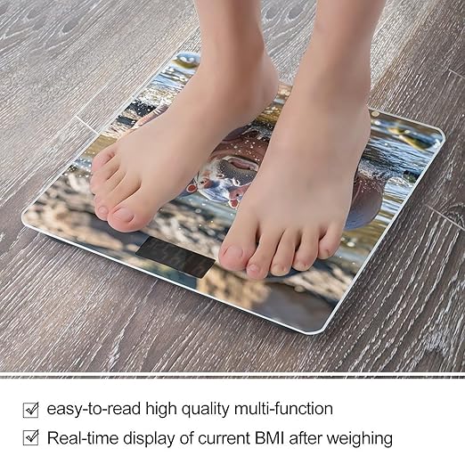 Digital Bathroom Scale for Body Weight Scale with Bright LCD Display High Accuracy Step-On Technology Auto On/Off Hippos Digital Scales 400 Lbs /180kg