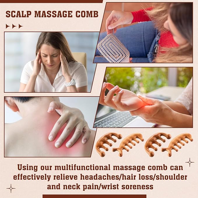 LemonRoad 12 Pack Wooden Scalp Massager Natural Sandalwood Wide Tooth Combs Wooden Scalp Massage Combs Bulk for Hair Growth Hair Care (Sea Lion&ampClassic)