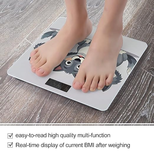 Wolfs Smart Scale for Body Weight Accurate Bathroom Scale with LED Display Digital Weight Scales Weighing Machine High Precision Scales for Bath Home