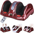 H&ampB Luxuries Shiatsu Foot Massager Machine with Remote Controller Kneading and Rolling Home Massagers for Feet Ankle Calf Leg Ideally for Men Women Father Mom Parents and The Elderly Red