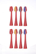 Pursonic 8 Pack Replacement Brush Heads RED