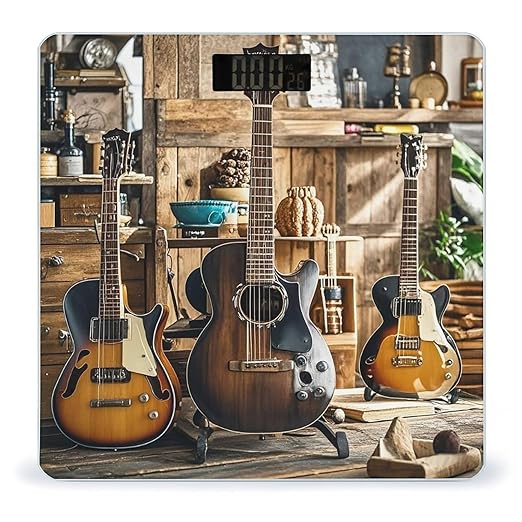 Guitar Musical Instrument Scale for Body Weight Smart Scales Digital Bathroom Scale High Precision Weighing Scales with Large Display Weighing Machine for People