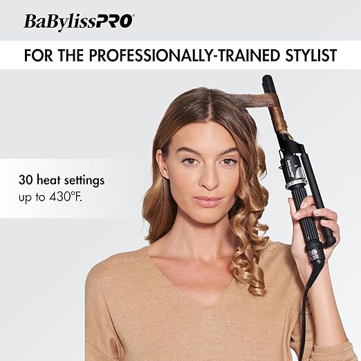 BaBylissPRO Curling Iron Porcelain Ceramic Marcel Hair Curler for Smooth &amp Stylish Waves