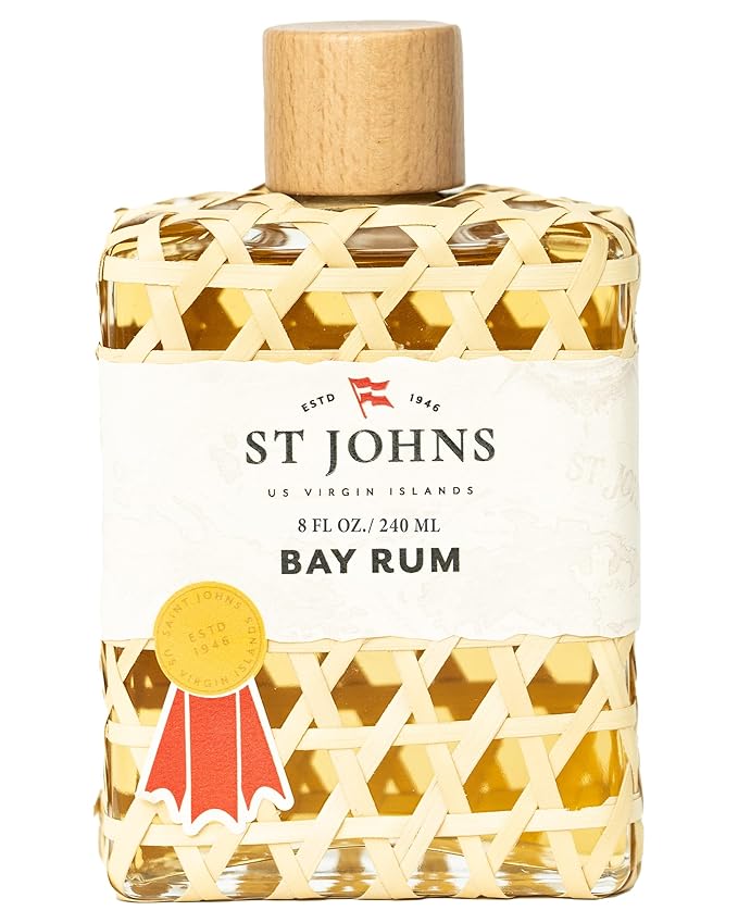 St. John Vetiver Aluminum Free Deodorant with Aftershave and Cologne | Made with Bay Leaves from The Virgin Islands | Bay Leaf After Shave Fragrance for Men | (8 oz Splash Bottle)