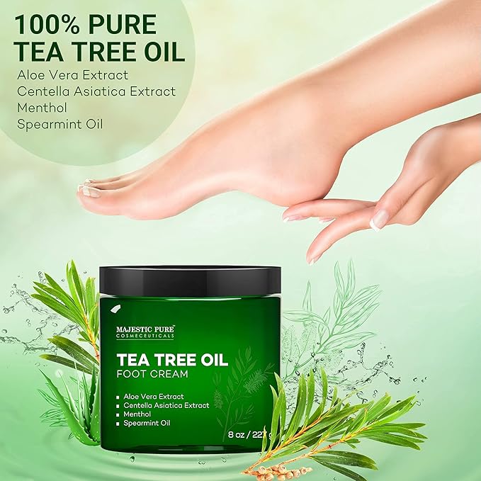MAJESTIC PURE Tea Tree Body Wash Tea Tree Foot Cream &amp Tree Tea Face Cream Bundle