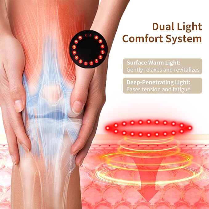 Nekteck Knee Massager Cordless Knee Massage for Pain Relief with 3 Heating Levels &amp Vibration Modes Smart Knee Massage with Heat Gentle Lights FSA Eligible Ideal Gifts for Men Women Him Her
