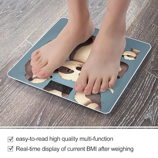 Hairy Ferret Digital Bathroom Scale Fashion Unique Weight Scale BMI Anti-Slip Precision Weighing Scales Suitable for Home Bedrooms Use and Gift