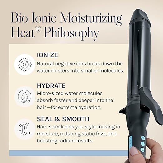 Bio Ionic Long Barrel Curling Iron with Moisture Heat Technology &amp NanoIonic MX Versatile Curling Wand - Multiple Barrel Sizes for Tight Classic Loose &amp Soft Curls
