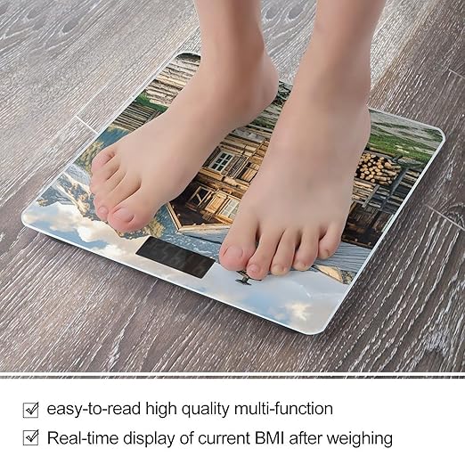 Round Logs Scale for Body Weight Smart Scales Digital Bathroom Scale High Precision Weighing Scales with Large Display Weighing Machine for People