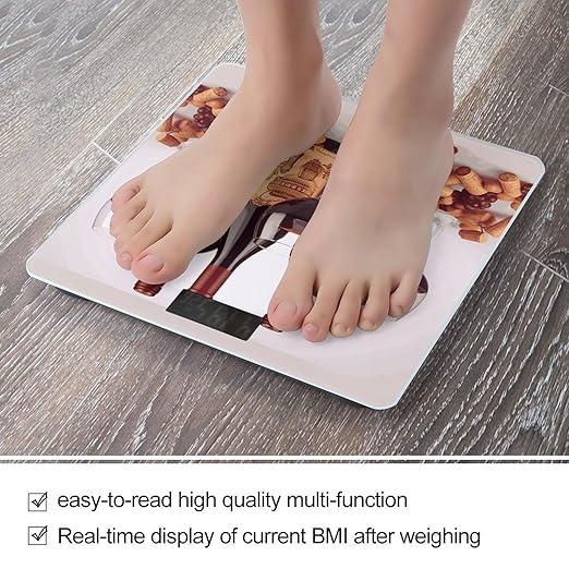 Red Wine Weight Scale Digital Electronic Scales Bathroom Scale Larg LCD Backlight Display High Precision MeasurementsTempered Glass