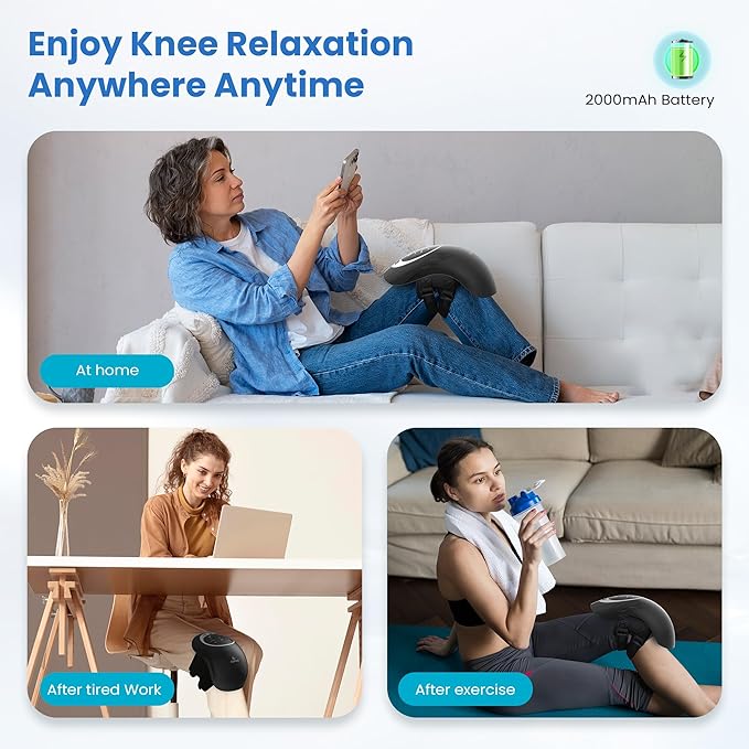 Knee Massager with Heat - Heating and Vibrating Knee Massager for Arthritis Stretched Ligament Joints and Muscles Injuries - [2025 Upgraded] Gifts for Elderly Dad Mom