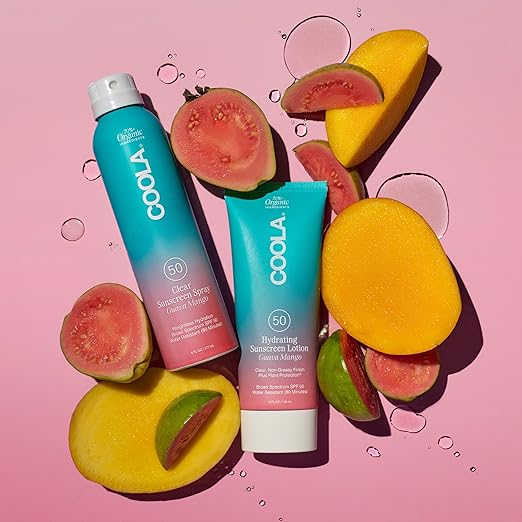 COOLA Organic Sunscreen SPF 50 Sunblock Body Lotion Dermatologist Tested Skin Care for Daily Protection Vegan and Gluten Free Guava Mango 5 Fl Oz