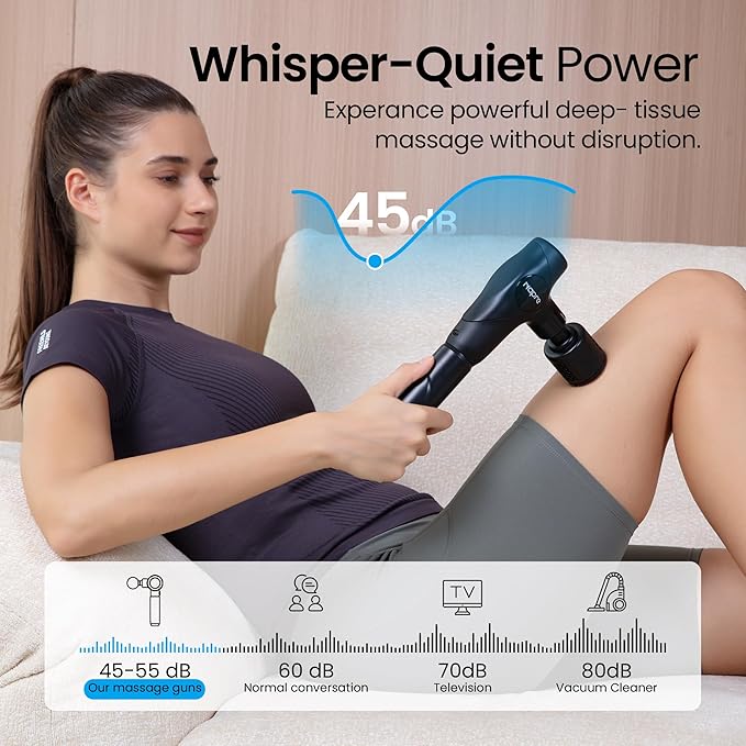 NAPRE 3-in-1 Mini Massage Gun with Heat and ColdDeep Tissue Back Massage with Detachable Handle for Neck/Body Pain ReliefPortable Handheld Percussion Muscle MassagerSmall &amp Quiet5 Headswith C