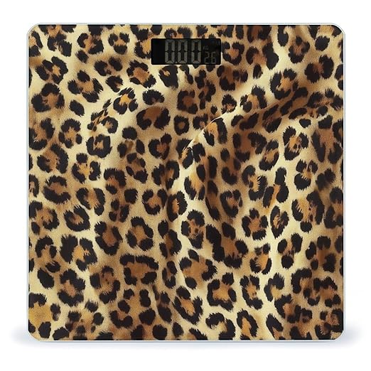 Digital Bathroom Weighing Scale Energy Saving Scale Smart Scale for Body Weight Animal Leather Cheetah Skin Gold Leopard Print